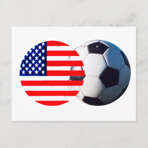 Soccer Ball & USA Flag The MUSEUM Zazzle Postcard