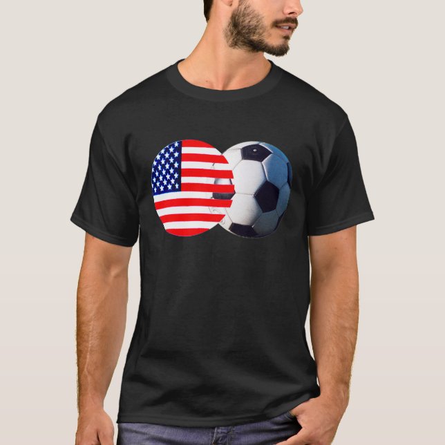 Soccer Ball & USA Flag The MUSEUM Zazzle T-Shirt (Front)