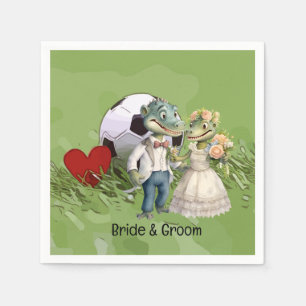 Soccer ball wedding themed  napkin