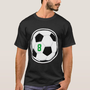 Soccer Ball White Black Green Kids Team Number T S T-Shirt