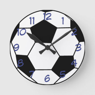 Soccer Ball with Blue Wall Clock