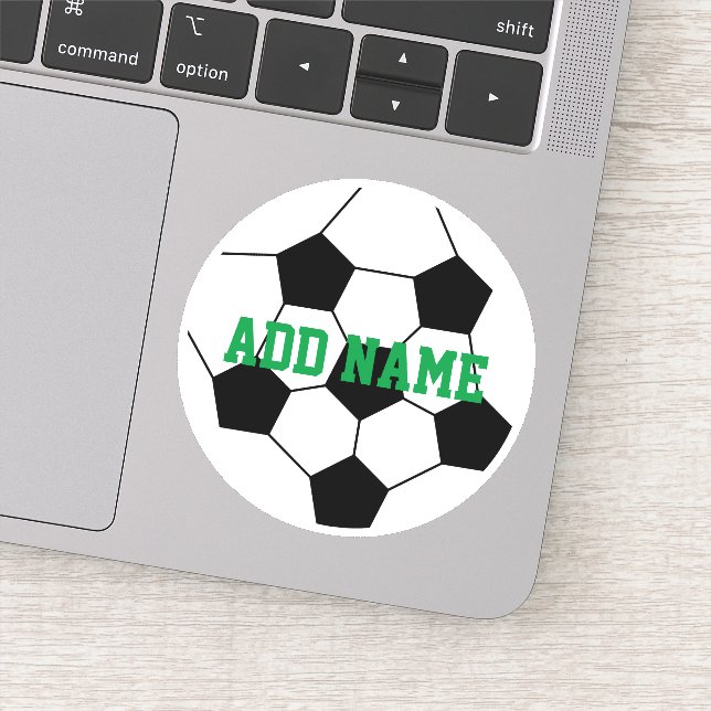 Soccer Ball with Custom Name Green (Detail)