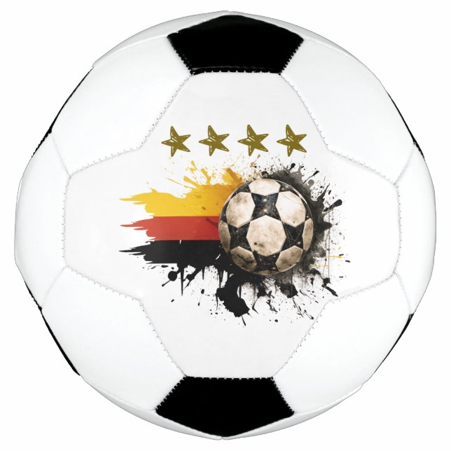 Soccer ball with German Flag and four golden Stars (Front)