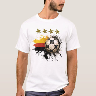 Soccer ball with German Flag and four golden Stars T-Shirt