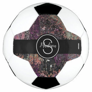 Soccer Ball with Plum Mix Colours Monogram HAMbyWG