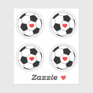 Soccer ball with red heart pack