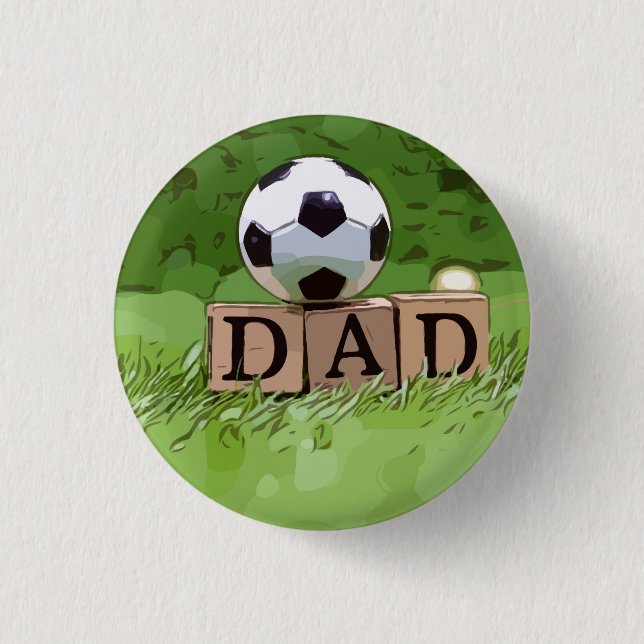 Soccer ball with word DAD for Father's Day 3 Cm Round Badge (Front)