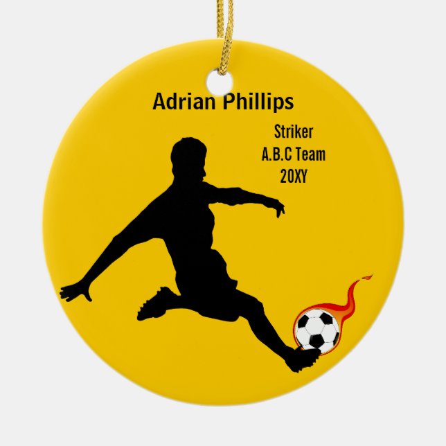 Soccer ball yellow ornament (Front)