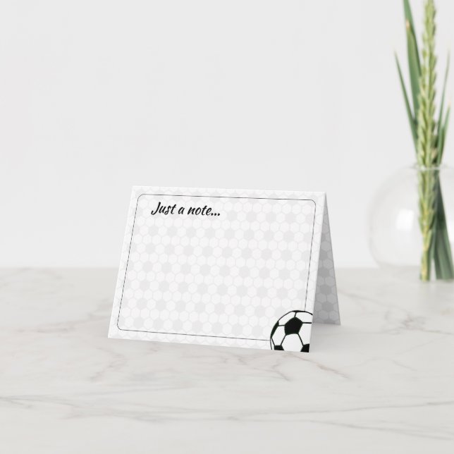 Soccer Balls Black and White Custom Just a Note Card (Front)