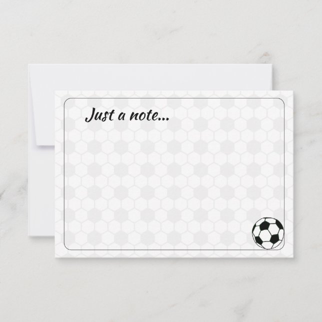 Soccer Balls Black and White Custom Just a Note Card (Front)