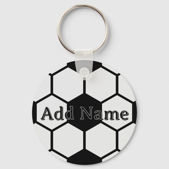 Soccer Balls Black and White Custom Key Ring (Front)
