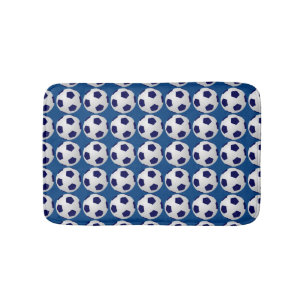 Soccer Balls Choose Your Colour Plush Blue White Bath Mat