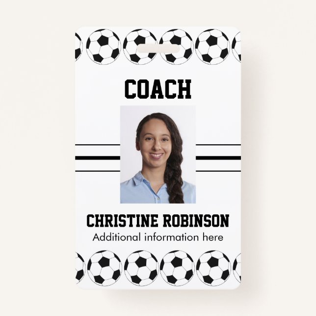 Soccer balls coach badge ID badge (Front)