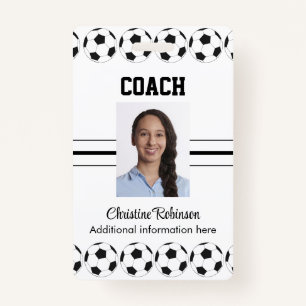 Soccer balls coach badge ID badge