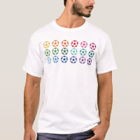 Soccer Balls Colourful Fun Array T-Shirt