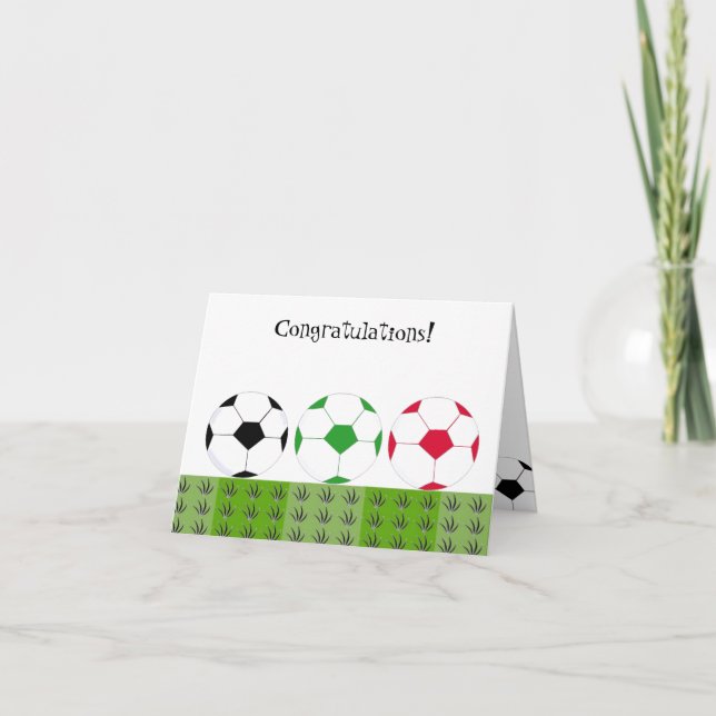 Soccer Balls - Congratulations Card (Front)