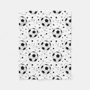 Soccer balls fleece blanket