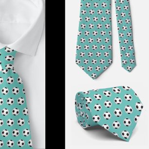 Soccer Balls Football Futbol Black and White Blue Tie