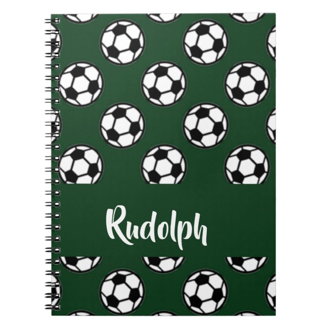 Soccer balls green pattern notebook (Front)