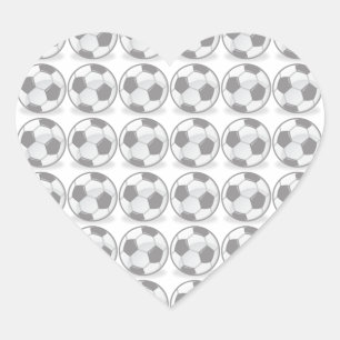 Soccer balls heart sticker