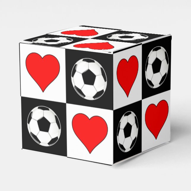 Soccer Balls & Hearts Gift Box for Soccer Players (Front Side)