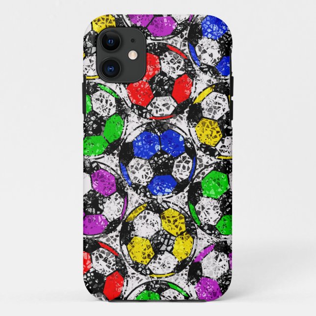 SOCCER BALLS IN CHAOTIC COLOR Case-Mate iPhone CASE (Back)