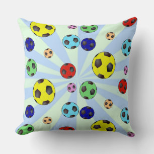 Soccer Balls In Many Colours Cushion