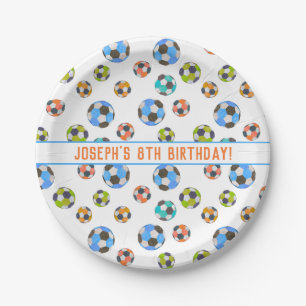 Soccer Balls Kids Birthday  Paper Plate