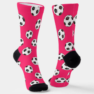 Soccer balls on pink socks