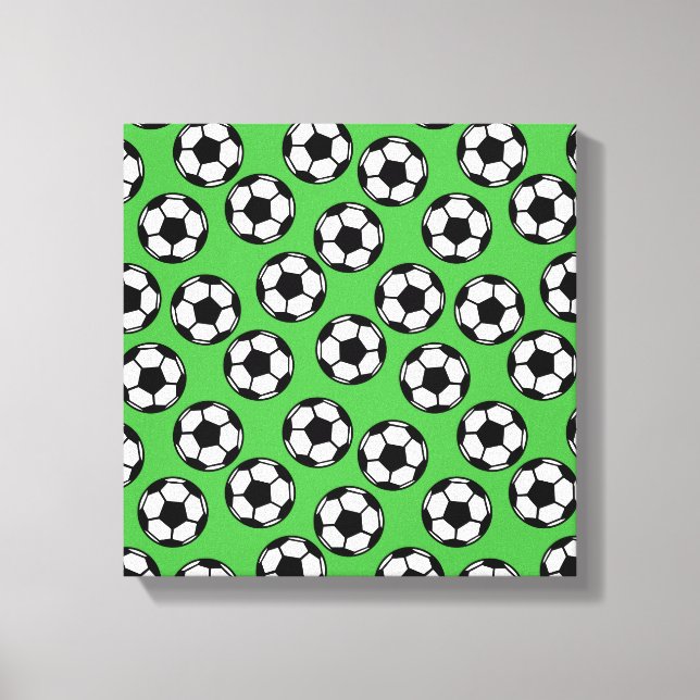 Soccer Balls Pattern Canvas Print (Front)