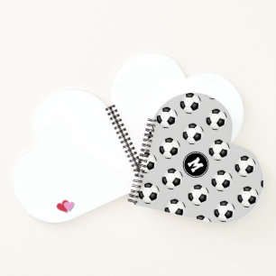 soccer balls pattern monogrammed notebook