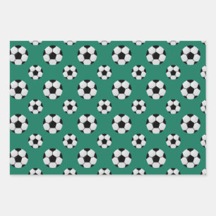 Soccer Balls Pattern Wrapping Paper Sheet