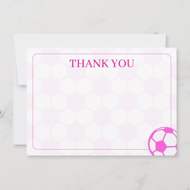Soccer Balls Pink and White Blank Card (Front)