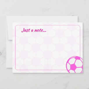 Soccer Balls Pink and White Blank Just a Note Card