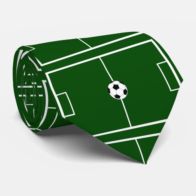 Soccer Balls Soccer Field Print Necktie 2 (Rolled)