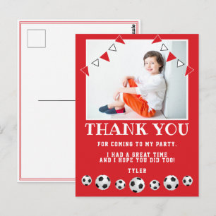 Soccer Balls Sports Photo Birthday Thank you Postcard
