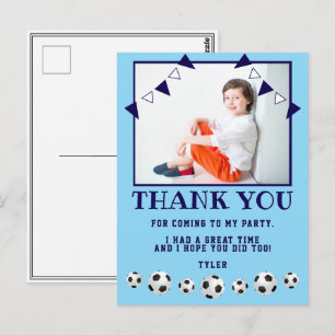 Soccer Balls Sports Photo Birthday Thank you Postcard