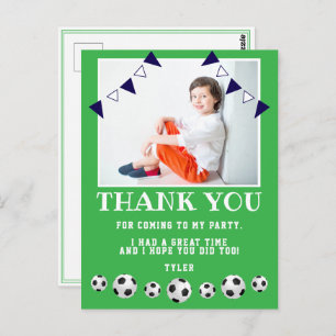 Soccer Balls Sports Photo Birthday Thank you Postcard