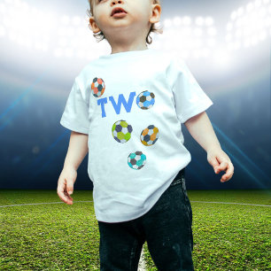 Soccer Balls TWO Second Birthday Baby T-Shirt