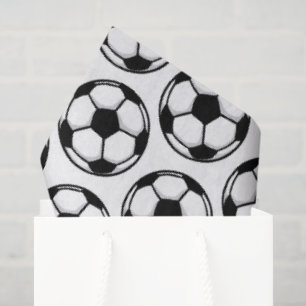 Soccer Balls White Black Sports Team Kids Birthday Tissue Paper