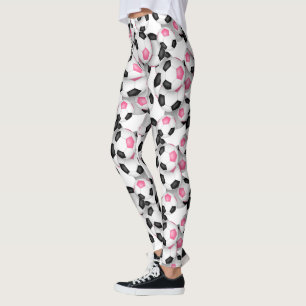 soccer balls with black pink team colors leggings