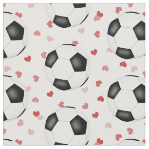 soccer balls with tiny hearts pattern sports fabric