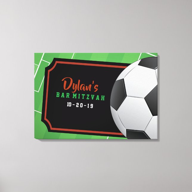 SOCCER Bar Bat Mitzvah Sign In Board (Front)