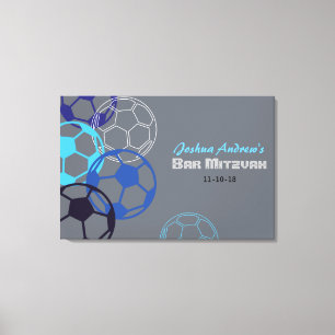 SOCCER Bar Bat MitzvahSign In Board 24x36 Canvas Print
