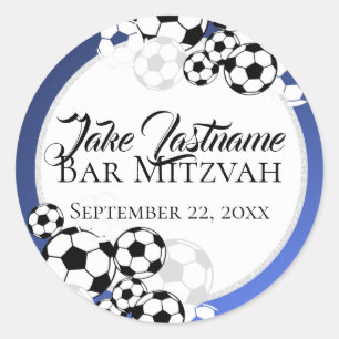 Soccer Bar Mitzvah Classic Round Sticker