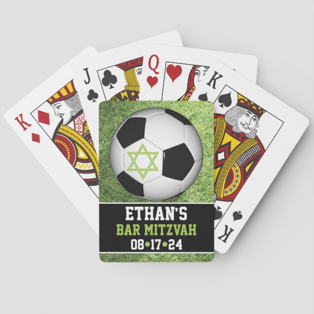 Soccer Bar Mitzvah Playing Cards (Back)