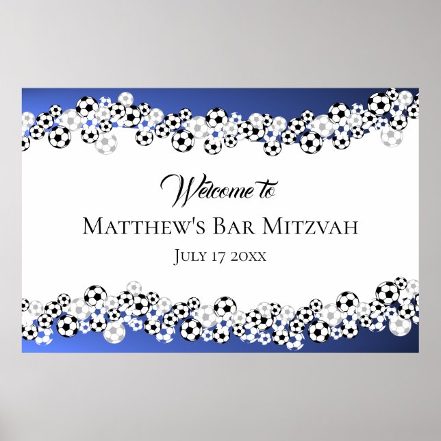 Soccer Bar Mitzvah Welcome Sign (Front)