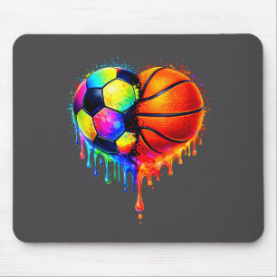 Soccer Basketball Drip Heart Srts Valentines Day M Mouse Mat