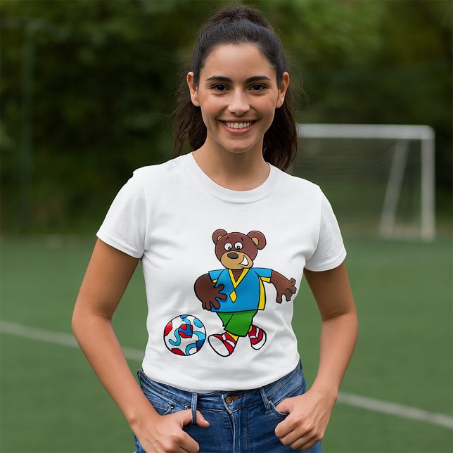 Soccer Bear Playing Football in Sports Outfit T-Shirt (Creator Uploaded)