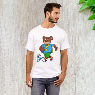 Soccer Bear Playing Football in Sports Outfit  T-Shirt